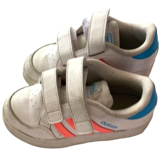 Adidas Infant Toddler Size 8K Art GY6019 Hook and Loop Pink Blue White 1293038-1 - Picture 4 of 5